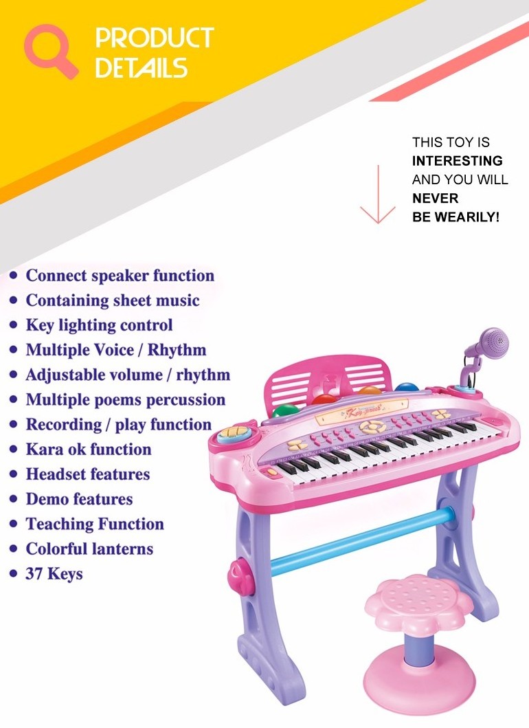 Hot selling electric plastic piano toy musical toys for kids OC0312432