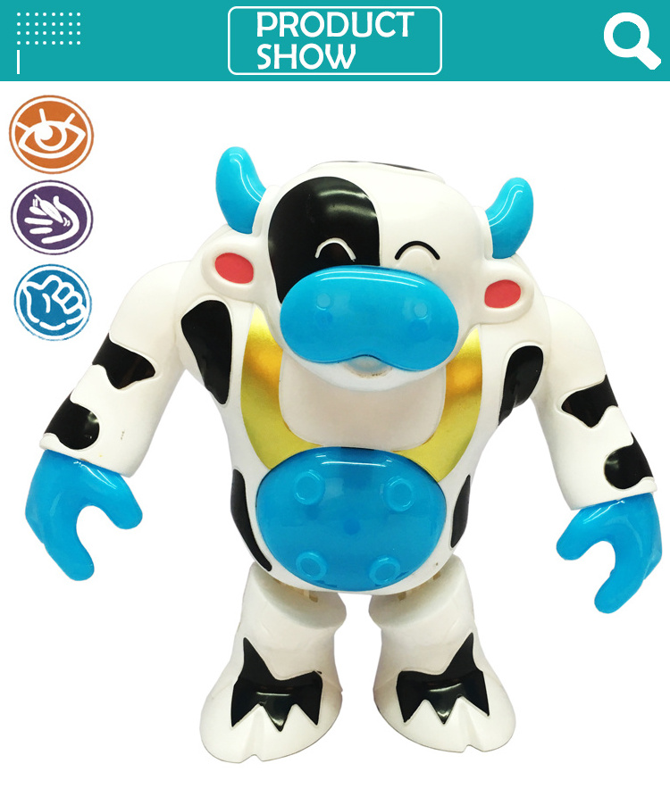 Battery operated small cow plastic dancing animal toys with music