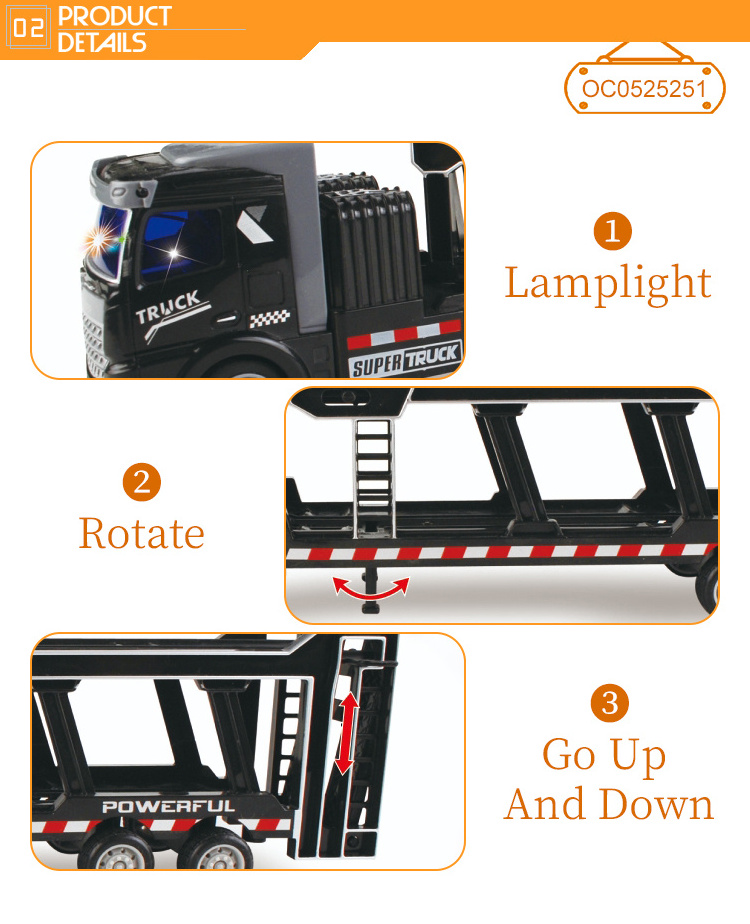 1:48 remote control trailer transportation toy truck rc trailer