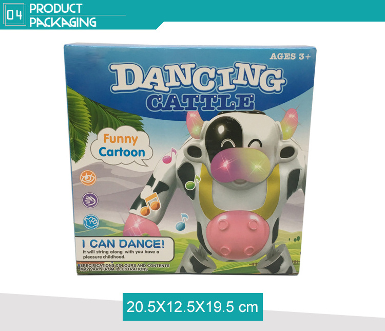 Battery operated small cow plastic dancing animal toys with music