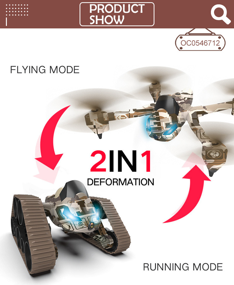 Deformation car profesional flying toy small drone rc with wifi