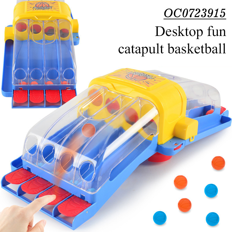 Mini catapult basketball shooting machine 2 player kids interactive board game toys