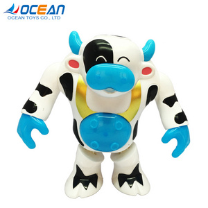 Battery operated small cow plastic dancing animal toys with music