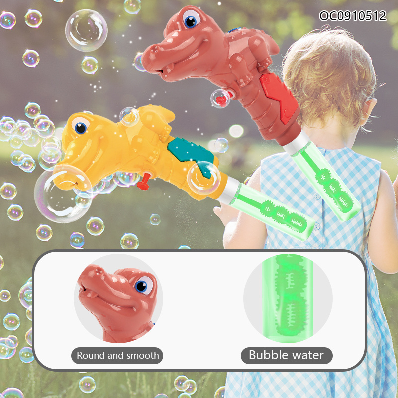 Hot selling plastic blowing dinosaur mini bubble wands pipes toy for kids