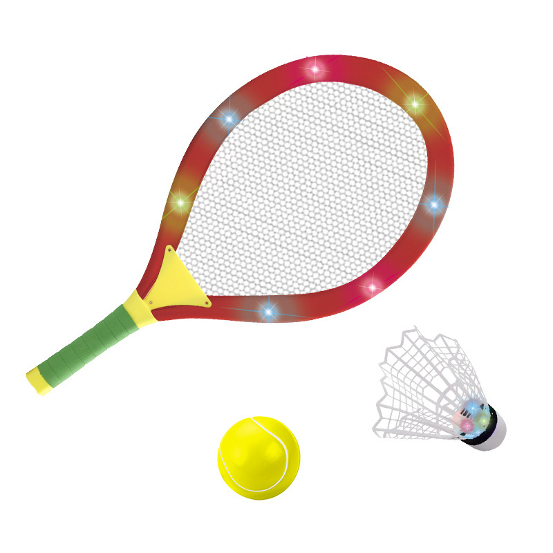 Funny small tennis racket toys and balls with lights led for kids