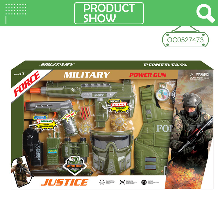 Boys role play toy soldiers military play set with guns accessories