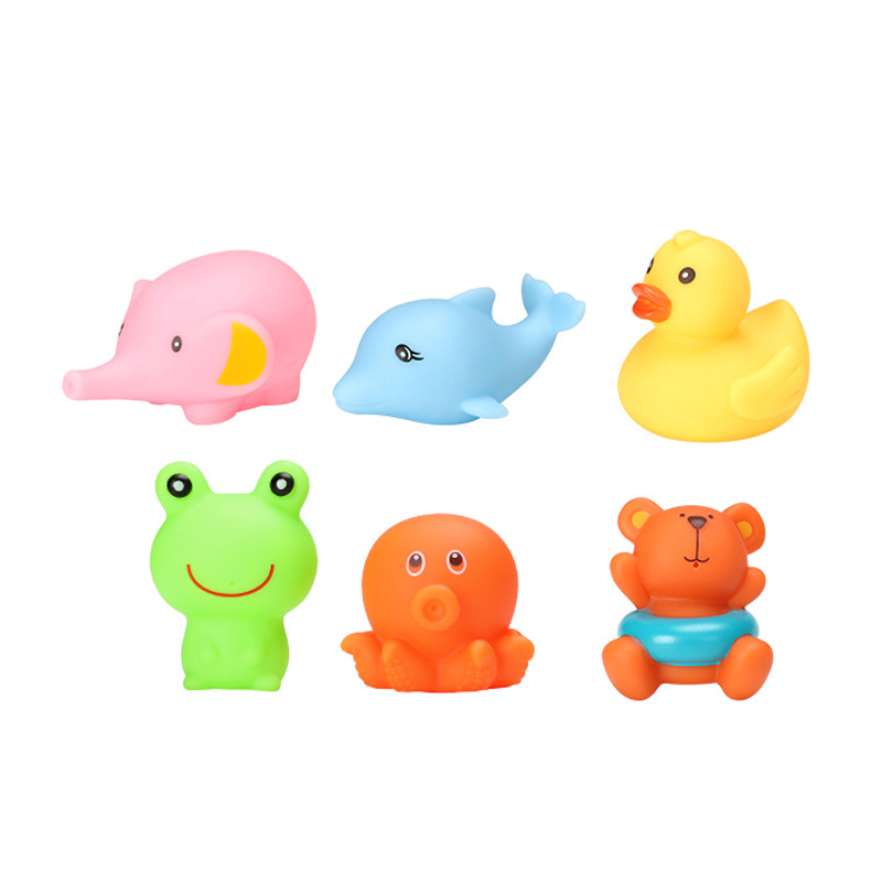 Summer interesting cute animal baby octopus frog water rubber bath soft toys