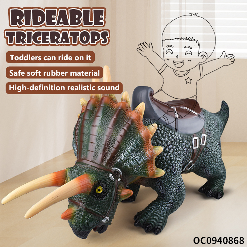 Big Triceratops baby ride on realistic dinosaur toy for kids with light