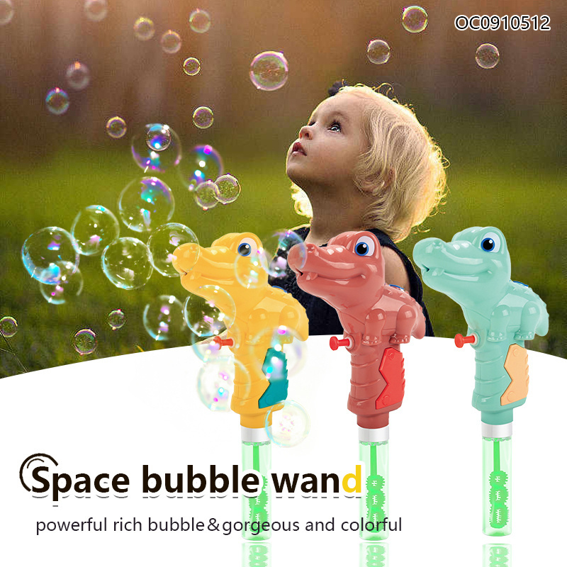 Hot selling plastic blowing dinosaur mini bubble wands pipes toy for kids