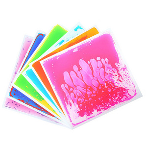 30x30CM Vinyl translucent creative color kids sensory liquid floor tiles mats