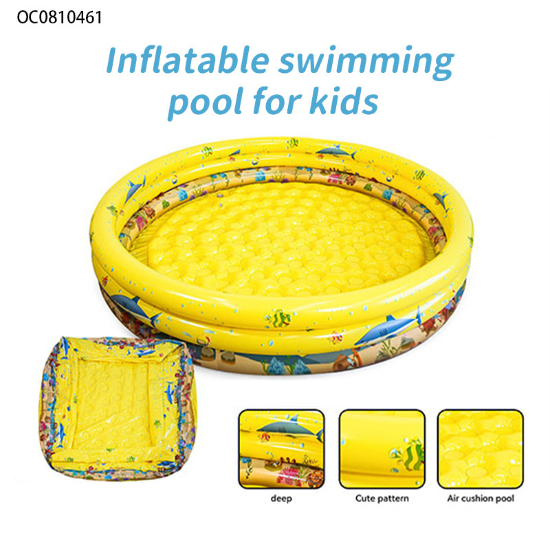 Deep cartoon pattern round children's outdoor inflatable swimming pool for kids