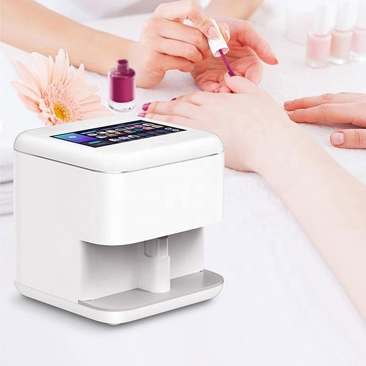 ANJOU 2021 DIY Nail Art Printing Machine Intelligent Manicure Robot 3D Nail Printer Machine