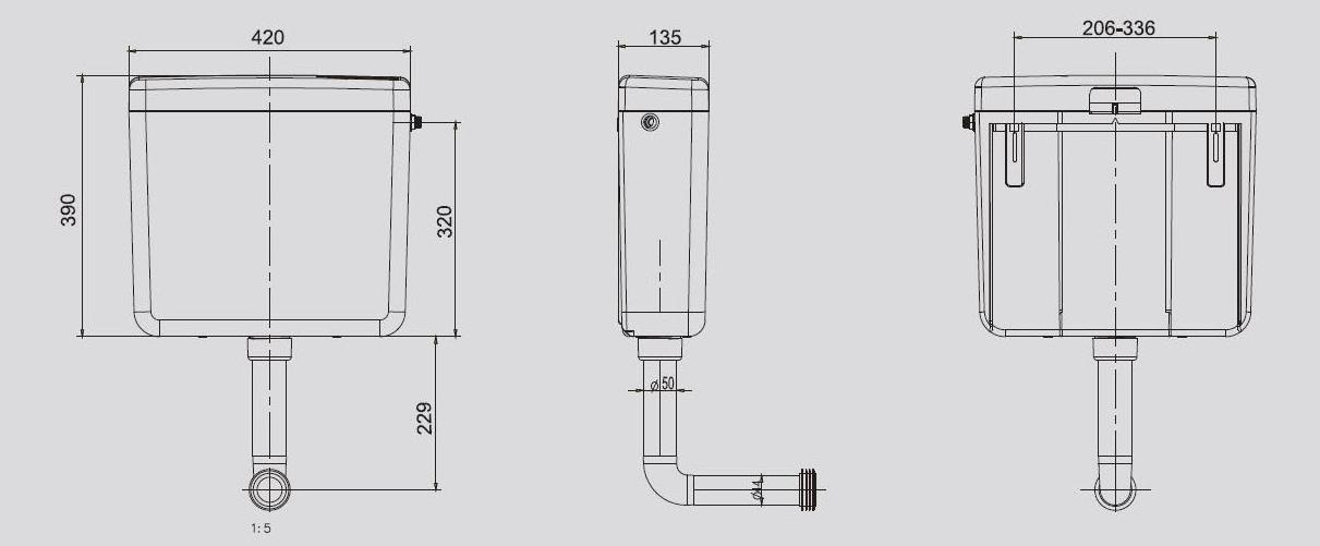 Cheap price CE certificated high quality plastic cistern dual flush water tank for toilet pan