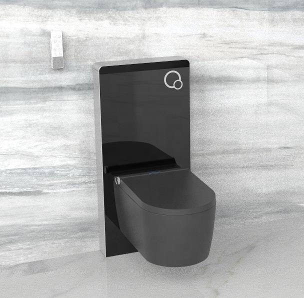 Europe Modern Bathroom High-End Smart Toilet Matt Black Color Wc Wall Hung Toilet