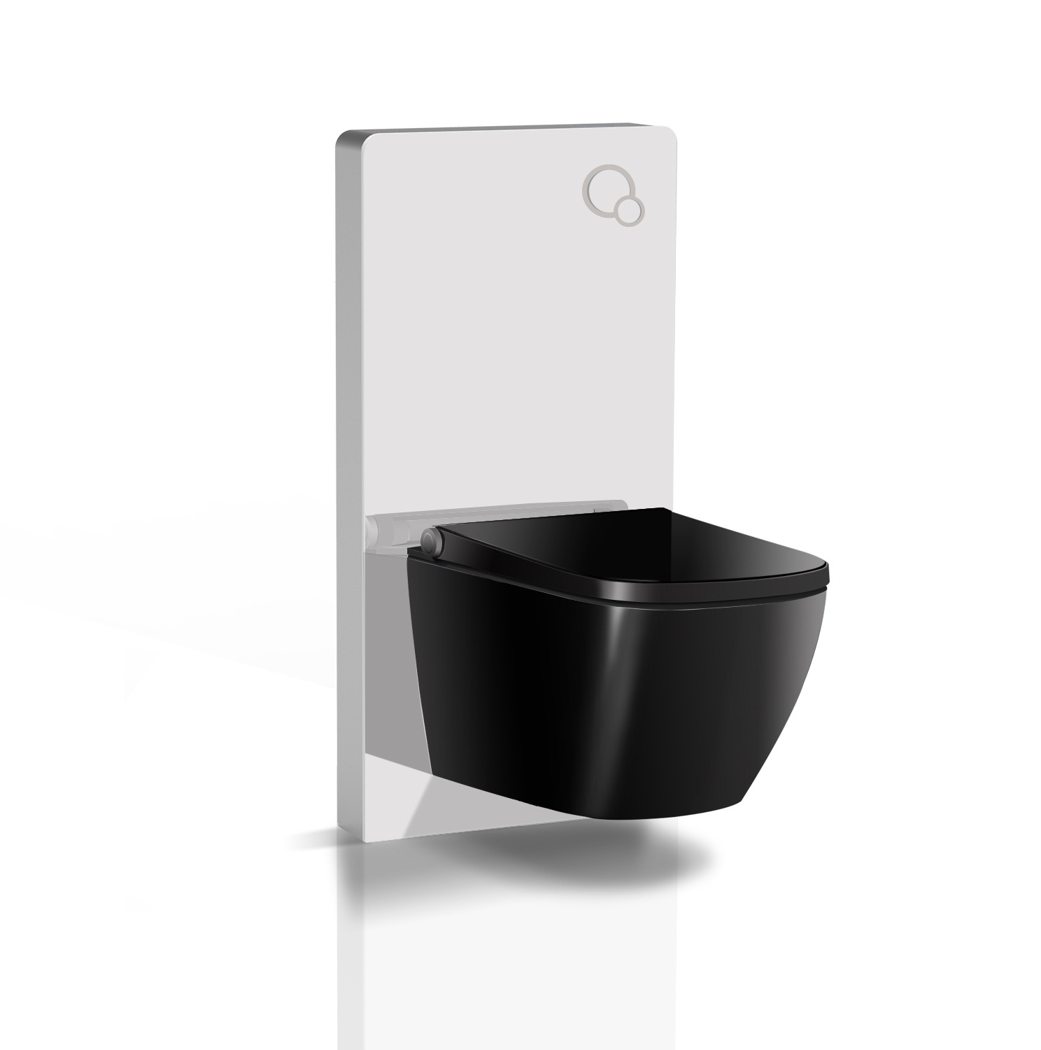 Black Colour Oceanwell Intelligent Toilet Hotel Bathroom Ceramic Wall Mounted One Piece Smart Toilet