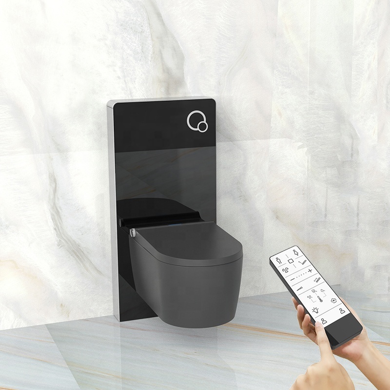 Europe Modern Bathroom High-End Smart Toilet Matt Black Color Wc Wall Hung Toilet