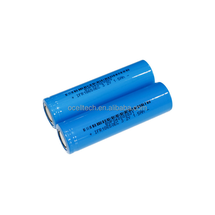 LiFePo4 Battery 18650 Lithium ion Batteries 1.1Ah 1.5Ah 1.8Ah LiFePo4 Battery Cell