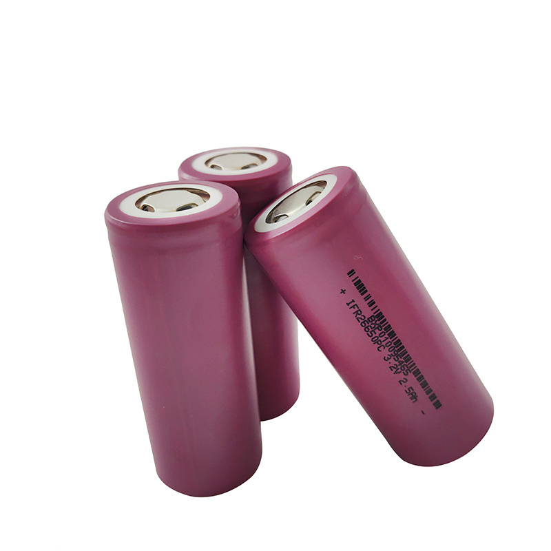 Cylindrical Rechargeable LiFePo4 Battery 2.5Ah 3.2V Lithium Ion Batteries 26650 3.2V 2500mAh LiFePo4 Battery