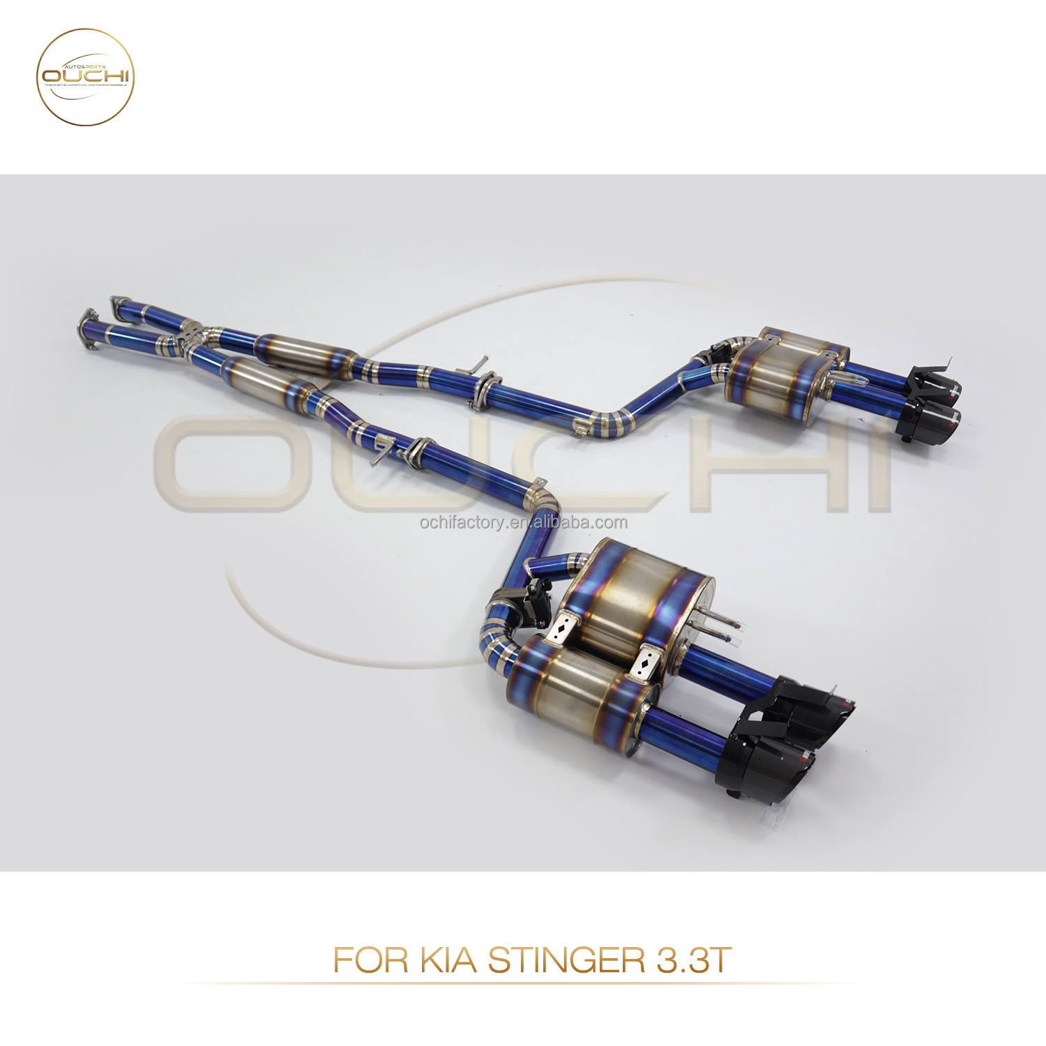 Ouchi  Titanium Alloy Catback and Carbon Fiber Tail Tips For KIA Stinger 3.3T Valve Switch Exhaust Performance Racing Car