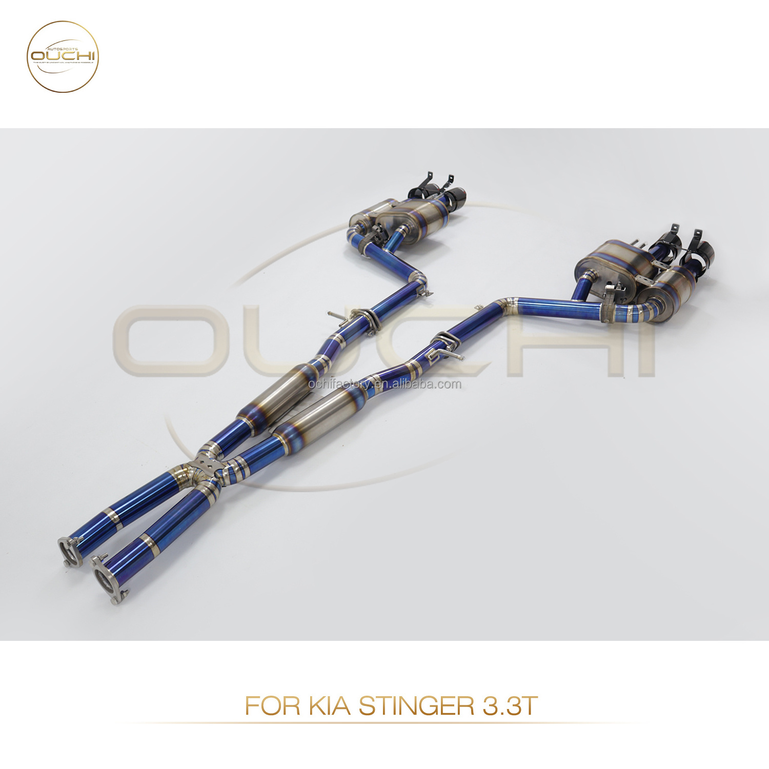 Ouchi  Titanium Alloy Catback and Carbon Fiber Tail Tips For KIA Stinger 3.3T Valve Switch Exhaust Performance Racing Car