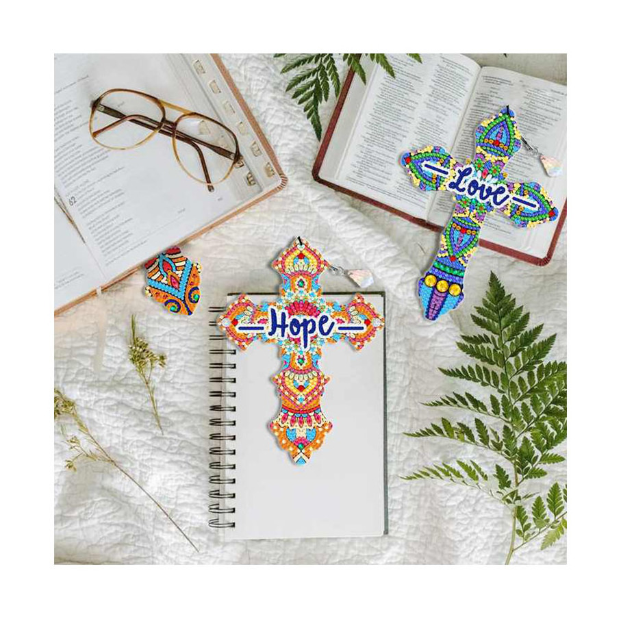 6pcs Diy Diamond Painting Cross Bookmark Diamond Embroidery Customize Bookmarks Diamond Art Kits For Adults And Kids