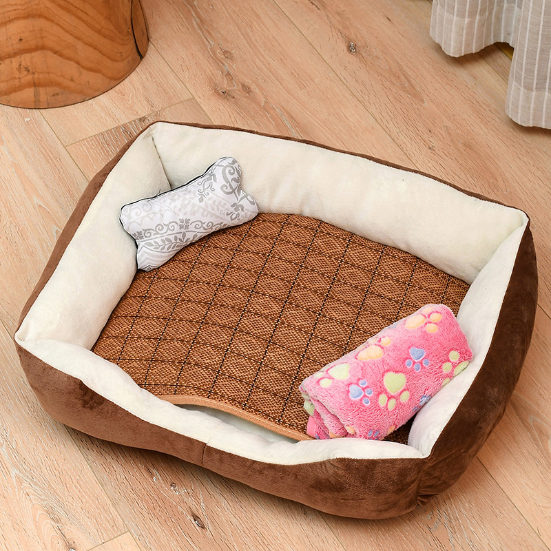 Dog Soft Bed Pet Blanket Beds & Accessories Cat Pad Four Seasons Dog Bone Toy Summer Dog Beds