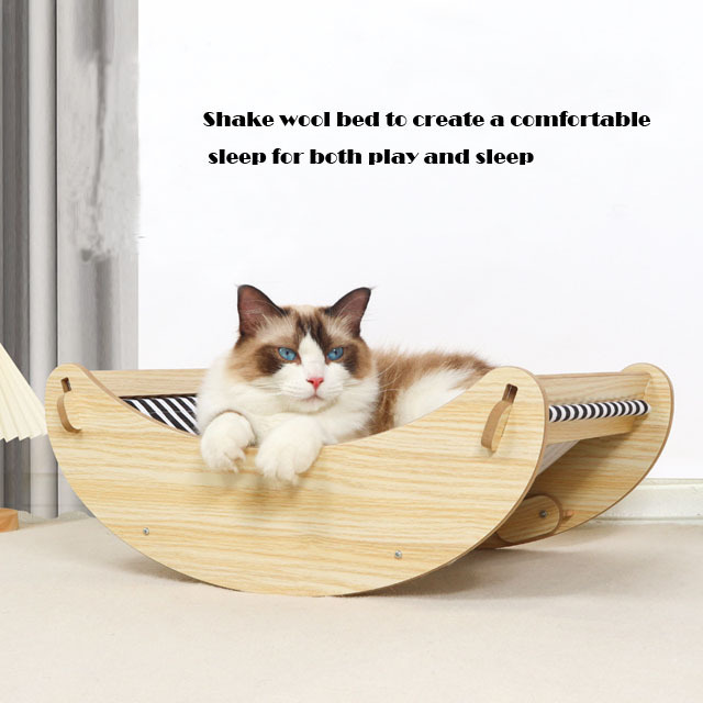 Pet Supplies Indoor Luxury Hanging Wooden Swing Cat Hammock Bed Cat Swing Chair Cat Furniture Gift Kitty Hammock Bed