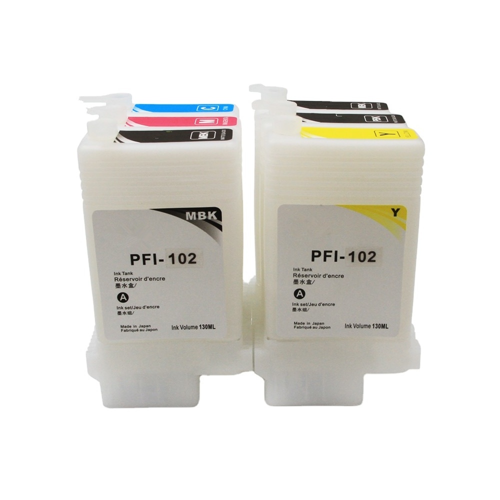 Ocinkjet PFI-102 PFI 102 Refillable Ink Cartridge For Canon Printers IPF 605 500 510 600 610 700 710 605 650 655 750 755 Printer