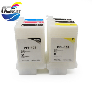 Ocinkjet PFI 102 Empty Refillable Ink Cartridge for Canon Ipf 500 510 600 610 700 710 605 650 655 750 755 760 Printer Compatible