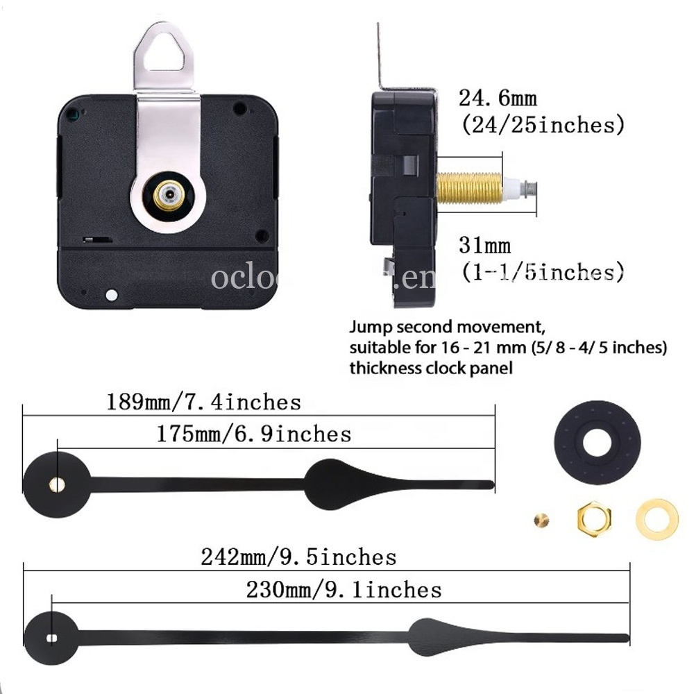 High Quality Wall Clock Movement CE ROHS Clock Mechanism with Clock Hands Clockwork with Needles Hot Selling Factory Price