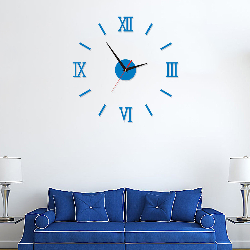 DIY Wall Clock Modern 3D Wall Clock with Mirror Numbers Stickers for Home Office Decorations Gift