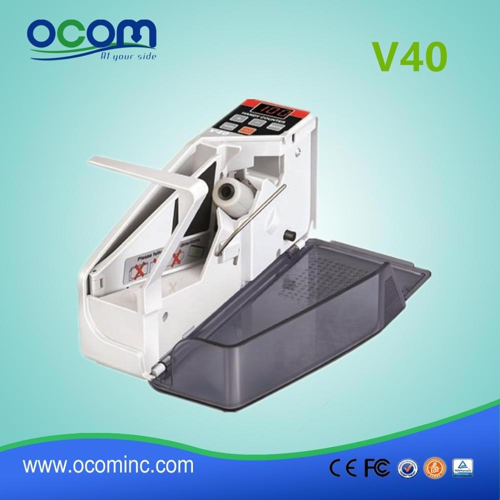 Mini Portable Shop Cash Money Bill Banknote Counter Machine (Model:V40)