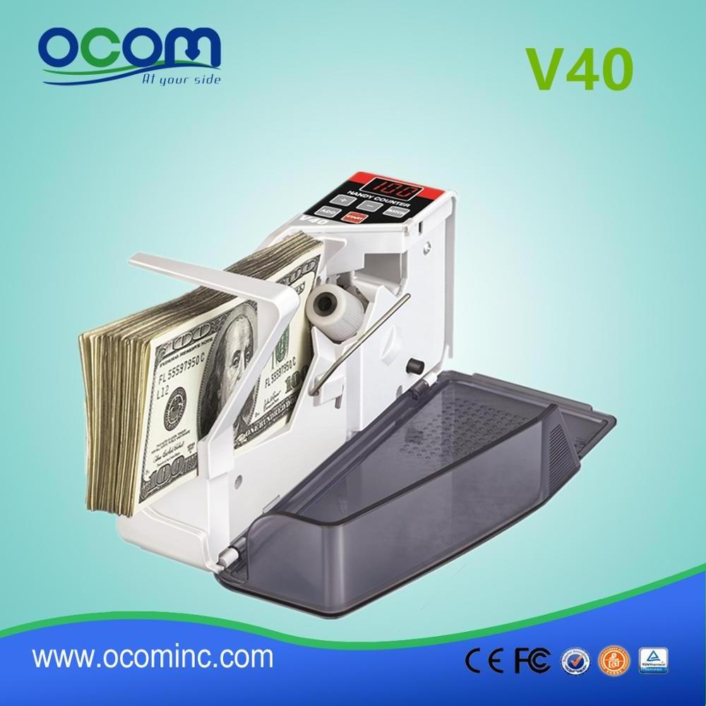 Mini Portable Shop Cash Money Bill Banknote Counter Machine (Model:V40)