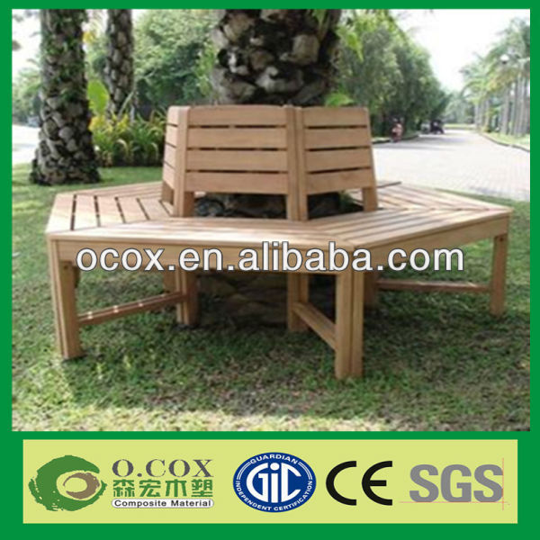 Wood Plastic Composite WPC Park Bench Around Tree