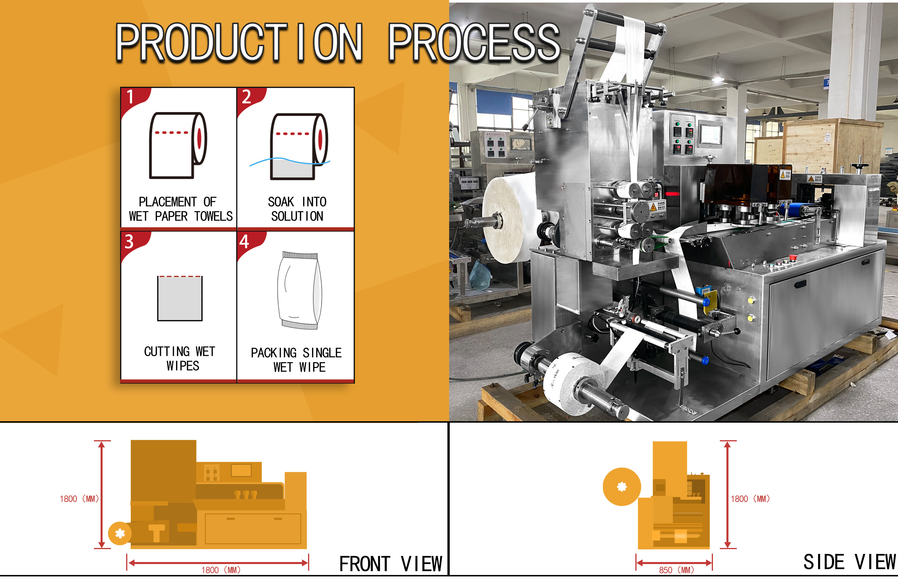 Automatic single wet wipes making machine wet wipes sachet packing machine