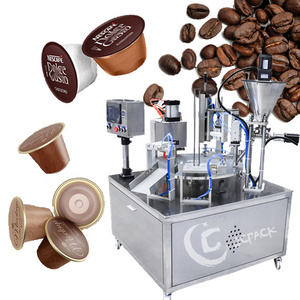 Fully Automatic K Cup Coffee Capsules Filling Sealing Machine With Nitrogen For Coffee Powder Packing