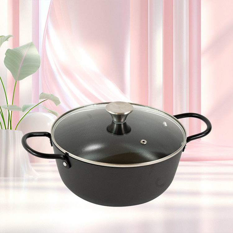 New product 2024 Cast Iron Stock Pots With glass Lid Dutch Oven Casserole for Cooking Kitchen