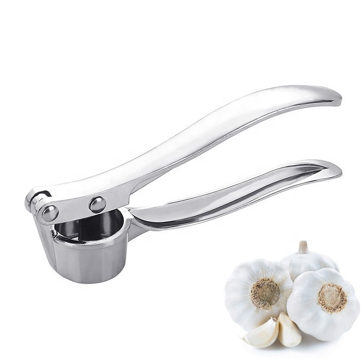 High Quality Factory Hot Sale Silver Zinc Alloy Crusher Specialized Garlic Peeler Squeezer Garlic Press Tools