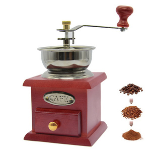 New Arrivals 2024  Eco-friendly Wooden Coffee Makers  Coffee Machine mini manual coffee grinder with Log wood handle