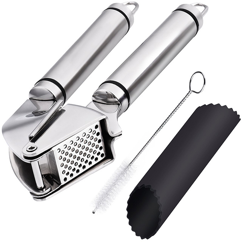 online New Hot Sell Manual hand held stainless steel garlic slice press / onion chopper / Ginger Garlic Peel Hand Squeeze