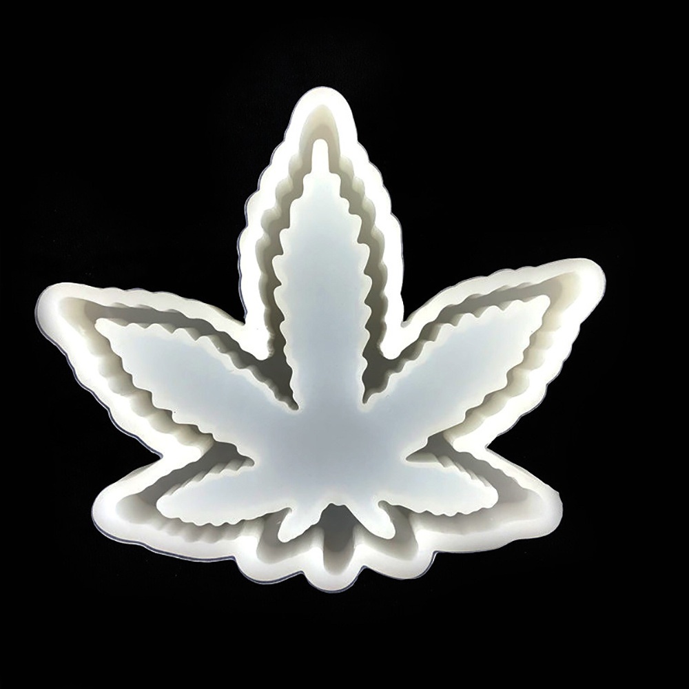 Online New Exotic Diy Silicone Mold Ashtray Epoxy Large Leaf Mold Hemp Leaf Ashtray Mirror