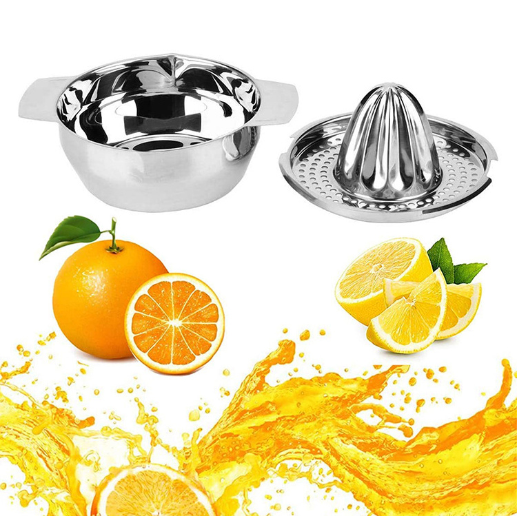 Stainless Steel 304 Citrus Lemon Orange Grapefuit Juicer Manual Lemon Squeezer with Strainer & Bowl