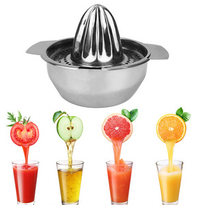 Stainless Steel 304 Citrus Lemon Orange Grapefuit Juicer Manual Lemon Squeezer with Strainer & Bowl