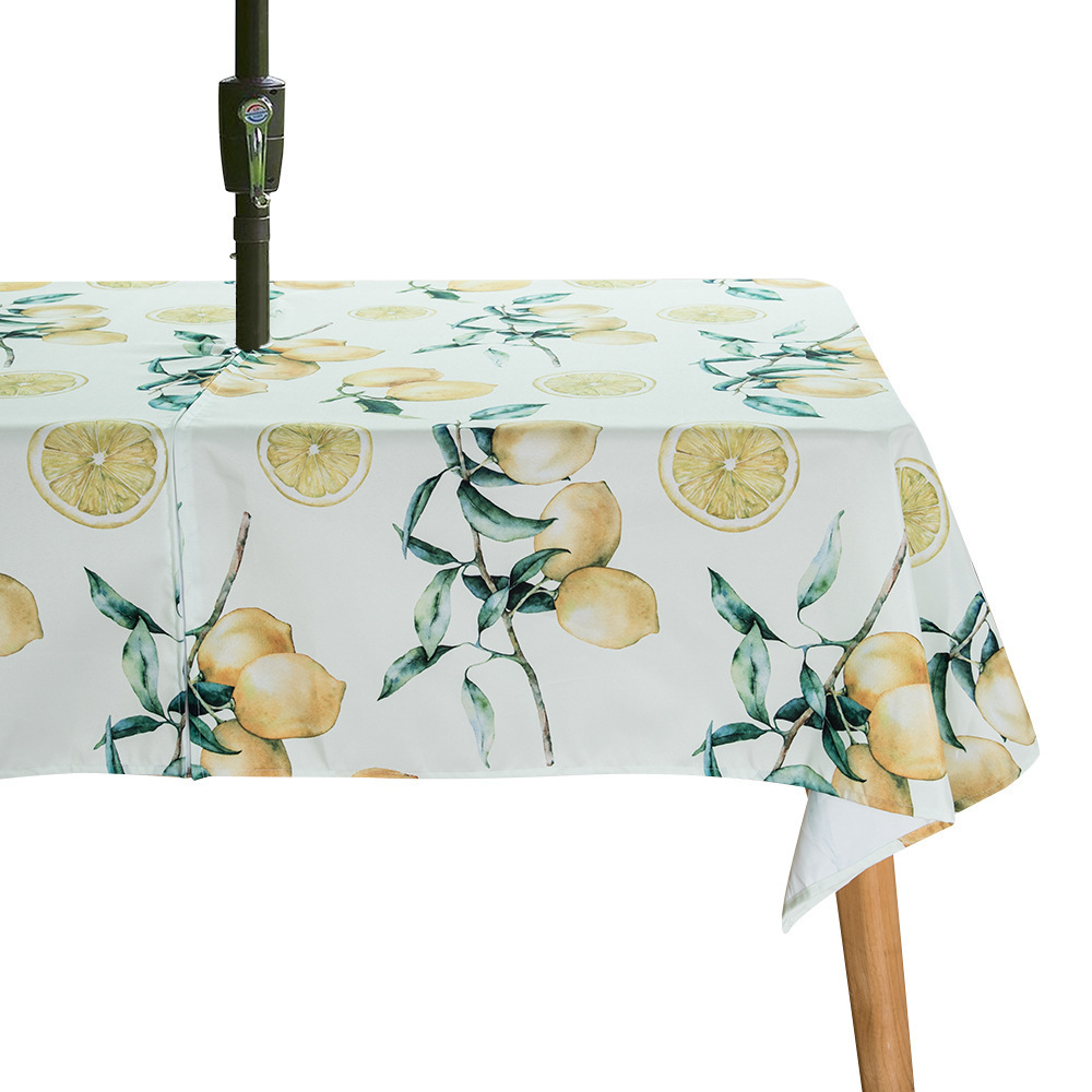 online factory direct sale outdoor waterproof polyester table cloth with umbrella hole zipper