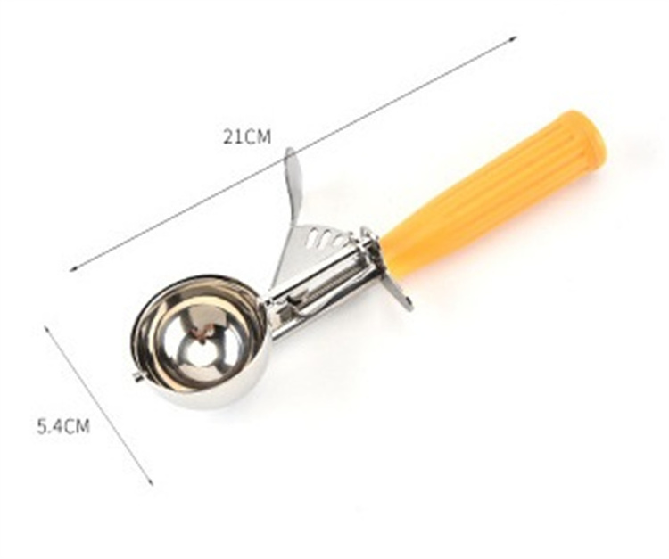 Comfort Grip Handle Stainless Steel Manual Fruits Ball Digging Spoon Ice Cream Scoop with Trigger Lever