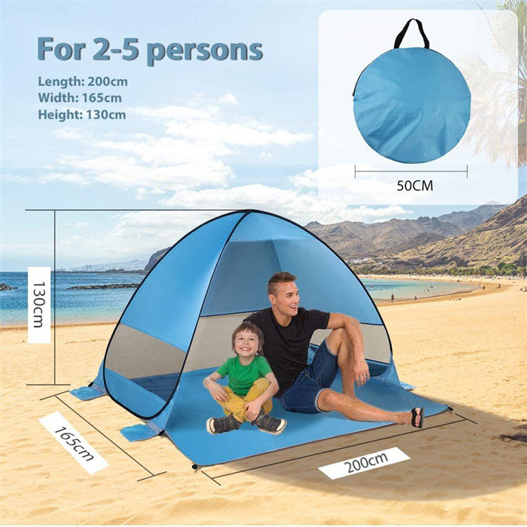 Easy Set Up Beach Umbrella Sunshade Portable UV Protection Sun Shelter Pop Up Beach Tent with Carry Bag