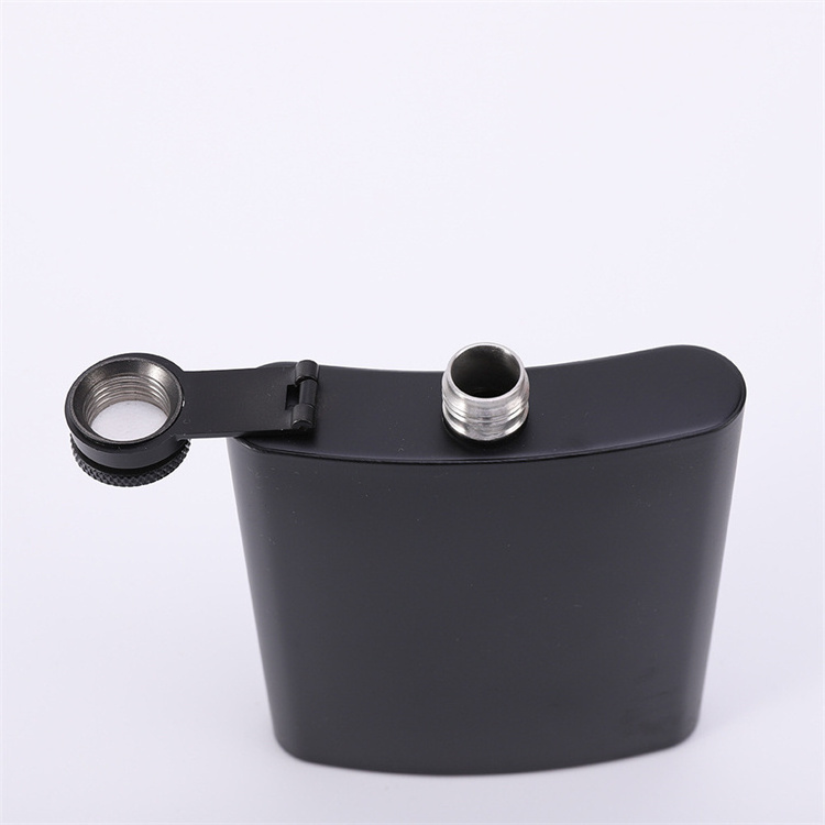 Leakproof Matte Black 6/7/8 Oz Stainless Steel Hip Flask for Liquor Perfect for Wedding Party Men Gift