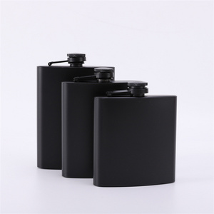 Leakproof Matte Black 6/7/8 Oz Stainless Steel Hip Flask for Liquor Perfect for Wedding Party Men Gift