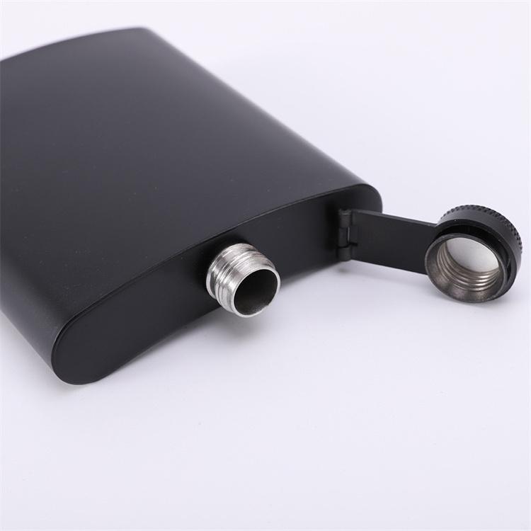 Leakproof Matte Black 6/7/8 Oz Stainless Steel Hip Flask for Liquor Perfect for Wedding Party Men Gift