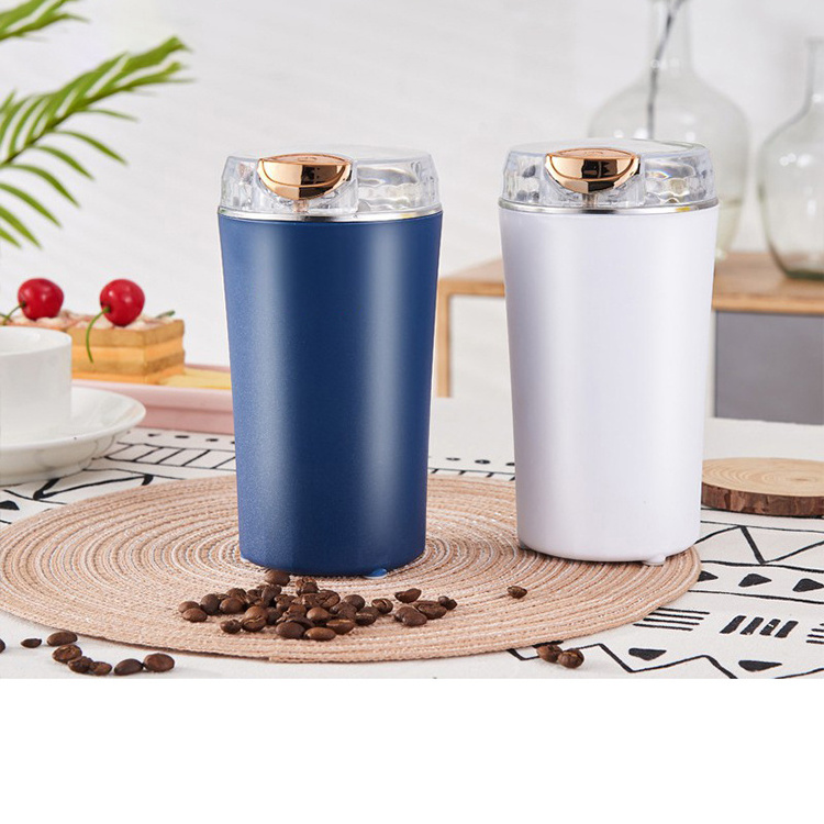 One-touch Push-Button Spice Grinder Stainless Steel Coffee Grinder Electric for Herb Peanut Grains Beans